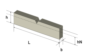 This image shows the size of the Charpy test specimen.