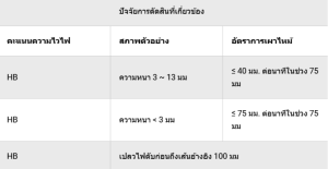 เกณฑ์การประเมินการเผาไหม้แนวนอน