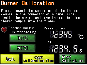 Burner calibration