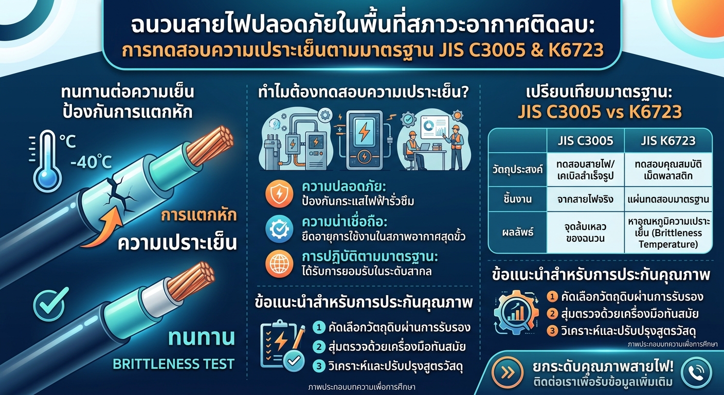 การทดสอบความเปราะเย็น JIS C3005 และ K6723 สายไฟทนติดลบ
